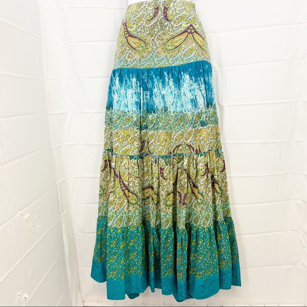 Boho Beaded Sequin Lined Floral Skirt